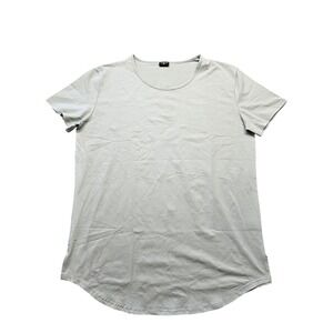 Letaotao Sage Green Curved Hem T-Shirt Mens 3XL Short‎ Sleeve Cotton Blend Tee